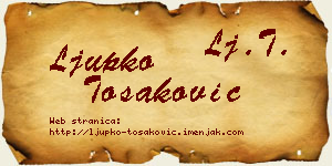 Ljupko Tošaković vizit kartica